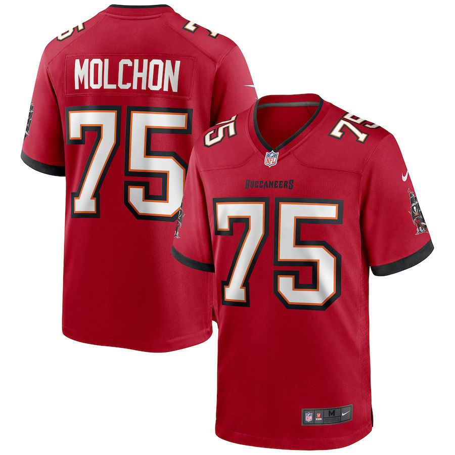 Men Tampa Bay Buccaneers #75 John Molchon Nike Red Game NFL Jersey->tampa bay buccaneers->NFL Jersey